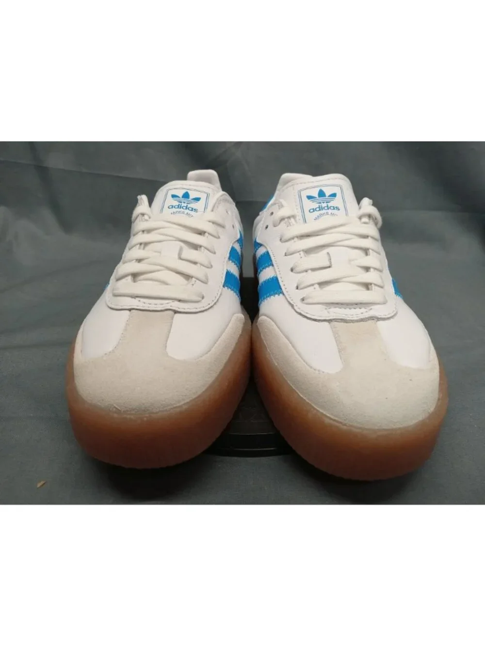 Adidas Samba OG J Sneaker JQ1236 Cloud White Bright Blue Boys Size 4 NEW NO BOX!